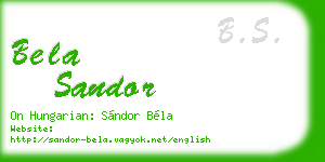 bela sandor business card
