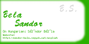 bela sandor business card